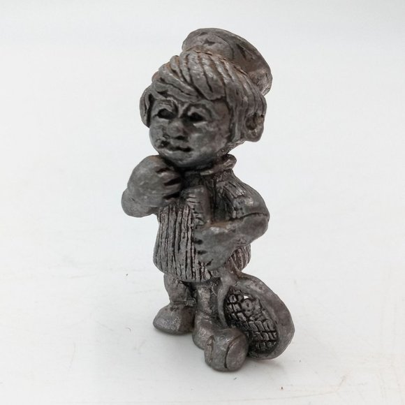 Miniature Tennis Player Pewter Collectible Vintage Racket Ball Mini Sports - Picture 6 of 8